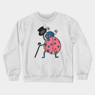 Kawaii cute Ladybug with top hat Drawing Crewneck Sweatshirt